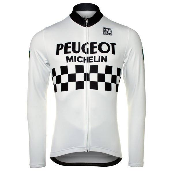 PEUGEOT BP MICHELIN White Wielershirt Lange Mouw