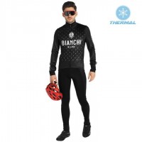 2019 Bianchi Milano FT Zwart Thermal Fietskleding Set Wielershirts Lange Mouw+Lange Wielrenbroek Bib 273GBVP 2019 Bianchi Milano FT Zwart Thermal Fietskleding Set Wielershirts Lange Mouw+Lange Wielrenbroek Bib 273GBVP