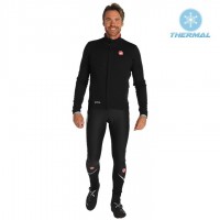 2019 Casteli DE Zwart Thermal Fietskleding Set Wielershirts Lange Mouw+Lange Wielrenbroek Bib 213ZTAZ 2019 Casteli DE Zwart Thermal Fietskleding Set Wielershirts Lange Mouw+Lange Wielrenbroek Bib 213ZTAZ