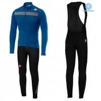 2019 Casteli Puro 3 Blauw Thermal Fietskleding Set Wielershirts Lange Mouw+Lange Wielrenbroek Bib 157PHNO 2019 Casteli Puro 3 Blauw Thermal Fietskleding Set Wielershirts Lange Mouw+Lange Wielrenbroek Bib 157PHNO