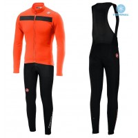 2019 Casteli Puro 3 Orange Thermal Fietskleding Set Wielershirts Lange Mouw+Lange Wielrenbroek Bib 168SXNX 2019 Casteli Puro 3 Orange Thermal Fietskleding Set Wielershirts Lange Mouw+Lange Wielrenbroek Bib 168SXNX