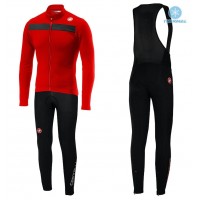 2019 Casteli Puro 3 Rood Thermal Fietskleding Set Wielershirts Lange Mouw+Lange Wielrenbroek Bib 824ATXK 2019 Casteli Puro 3 Rood Thermal Fietskleding Set Wielershirts Lange Mouw+Lange Wielrenbroek Bib 824ATXK
