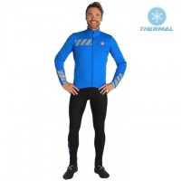 2019 Casteli Raddoppia 2 Blauw Thermal Fietskleding Set Wielershirts Lange Mouw+Lange Wielrenbroek Bib 266INCV 2019 Casteli Raddoppia 2 Blauw Thermal Fietskleding Set Wielershirts Lange Mouw+Lange Wielrenbroek Bib 266INCV