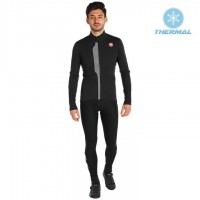 2019 Casteli TRAS Zwart Thermal Fietskleding Set Wielershirts Lange Mouw+Lange Wielrenbroek Bib 982PMOY 2019 Casteli TRAS Zwart Thermal Fietskleding Set Wielershirts Lange Mouw+Lange Wielrenbroek Bib 982PMOY