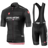Giro D'Italia 2019 Black Fietskleding Set Wielershirt Korte Mouw+Korte Fietsbroeken Bib Giro D'Italia 2019 Black Fietskleding Set Wielershirt Korte Mouw+Korte Fietsbroeken Bib