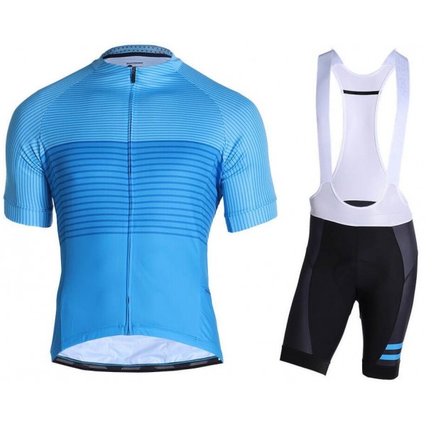 BONTRAGER Circuit Blue Fietskleding Set Wielershirt Korte Mouw+Korte Fietsbroeken Bib