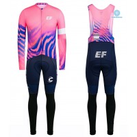 2020 EF Pro Cycling Team Pink Thermal Fietskleding Set Wielershirts Lange Mouw+Lange Wielrenbroek Bib 500SRAC 2020 EF Pro Cycling Team Pink Thermal Fietskleding Set Wielershirts Lange Mouw+Lange Wielrenbroek Bib 500SRAC