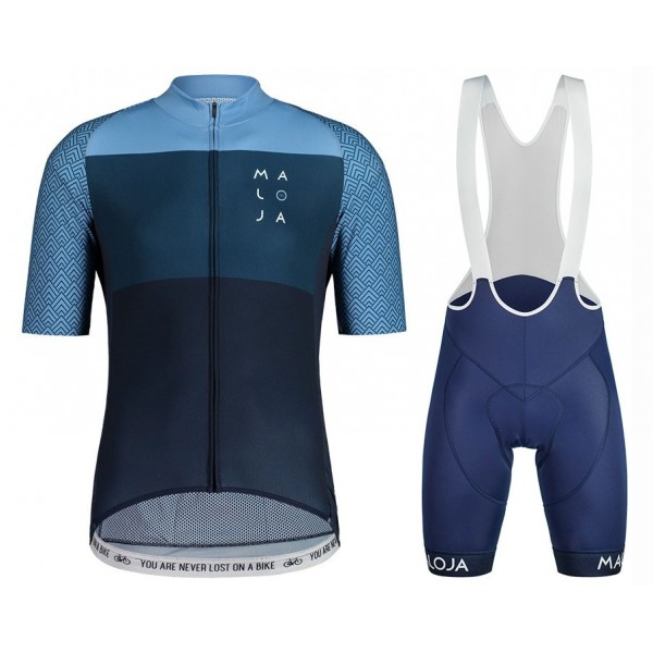 2020 MALOJA SchimunM. Blauw Fietskleding Set Fietsshirt Met Korte Mouwen+Korte Koersbroek Bib 251RZXO