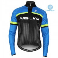 2020 Nalini Thebe Zwart-Blauw Thermal Wielershirt Lange Mouw 202QLTC
