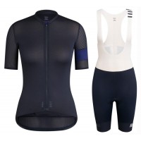 2020 Rapha Pro Team Dames's Zwart-Blauw Fietskleding Set Wielershirt Korte Mouw+Korte Fietsbroeken Bib 234YTSX