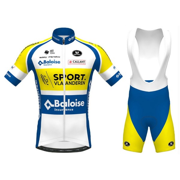 2020 SPORT Vlaanderen-Baloise Fietskleding Set Fietsshirt Met Korte Mouwen+Korte Koersbroek Bib 459AAGP