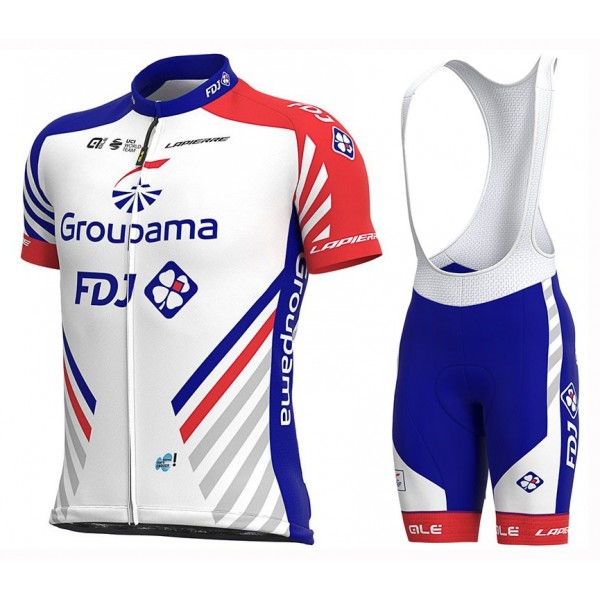 2020 Team FDJ Fietskleding Set Fietsshirt Met Korte Mouwen+Korte Koersbroek Bib 356KJZW