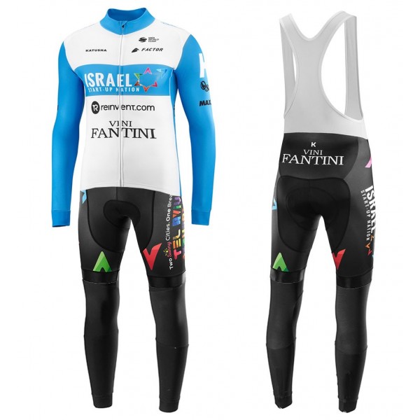 2020 Team ISRAEL STAT-UP NATION Wielerkleding Set Wielershirt Lange Mouw+Lange Fietsbroeken Bib 743ELLJ