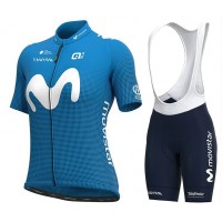 2020 Team Movistar Dames Fietskleding Set Wielershirt Korte Mouw+Korte Fietsbroeken Bib 508YKBO