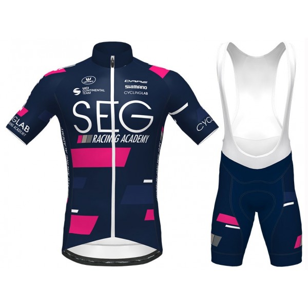 2020 Team SEG Blauw Fietskleding Set Fietsshirt Met Korte Mouwen+Korte Koersbroek Bib 564UIBR