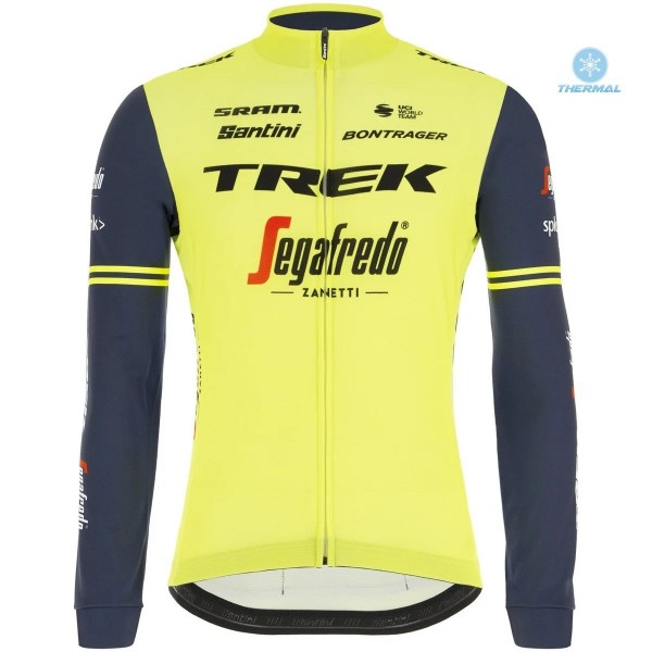 2020 Trek Segafredo Factory Racing Geel Thermal Wielershirt Lange Mouw 666OQMA