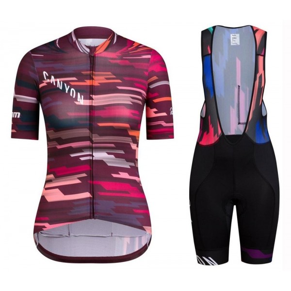 2019 Canyon Dames Fietskleding Set Wielershirt Korte Mouw+Korte Fietsbroeken Bib