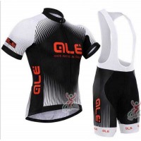 2015 ALE Fietskleding Set Fietsshirt Met Korte Mouwen+Korte Koersbroek Zwart Wit