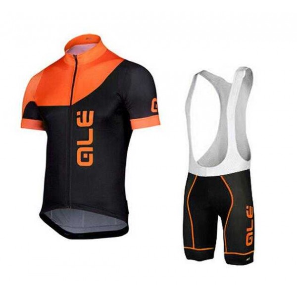 2015 ALE Fietskleding Set Fietsshirt Met Korte Mouwen+Korte Koersbroek Oranje Zwart