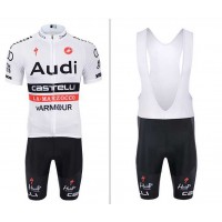 2015 AUDI Fietskleding Set Fietsshirt Met Korte Mouwen+Korte Koersbroek Wit 2015 AUDI Fietskleding Set Fietsshirt Met Korte Mouwen+Korte Koersbroek Wit