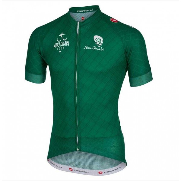 2015 Abu Dhabi Tour Wielershirt Met Korte Mouwen Groen