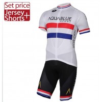 2017 Auqa Blue Fietskleding Set Fietsshirt Met Korte Mouwen+Korte Koersbroek Wit 2017 Auqa Blue Fietskleding Set Fietsshirt Met Korte Mouwen+Korte Koersbroek Wit