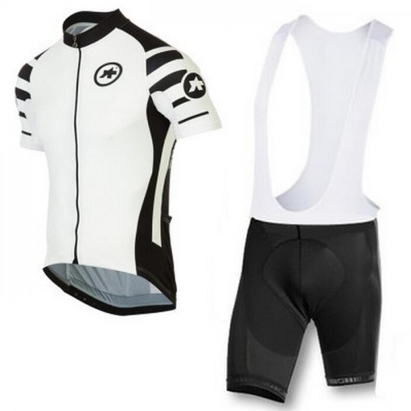 2016 ASSOS Fietskleding Set Fietsshirt Met Korte Mouwen+Korte Koersbroek Wit