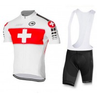 2016 ASSOS Fietskleding Set Fietsshirt Met Korte Mouwen+Korte Koersbroek Rood Wit