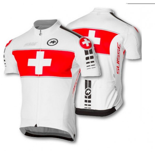 2016 ASSOS Wielershirt Korte Mouw Rood Wit