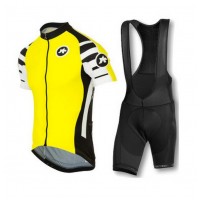 2016 ASSOS Fietskleding Set Fietsshirt Met Korte Mouwen+Korte Koersbroek Geel Zwart 2016 ASSOS Fietskleding Set Fietsshirt Met Korte Mouwen+Korte Koersbroek Geel Zwart