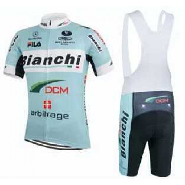 2015 Bianchi DCM Fietskleding Set Fietsshirt Met Korte Mouwen+Korte Koersbroek