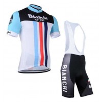 2016 Bianchi Pro Fietskleding Set Fietsshirt Met Korte Mouwen+Korte Koersbroek