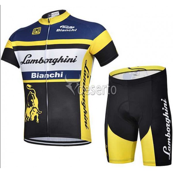 2015 Lamborghini Bianchi Fietskleding Korte Mouw+Fiets Broek