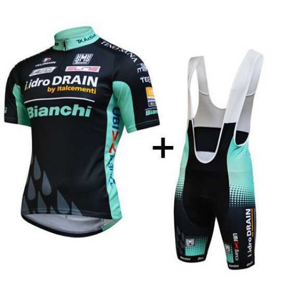 2015 Bianchi Idro Drain Fietskleding Set Fietsshirt Met Korte Mouwen+Korte Koersbroek