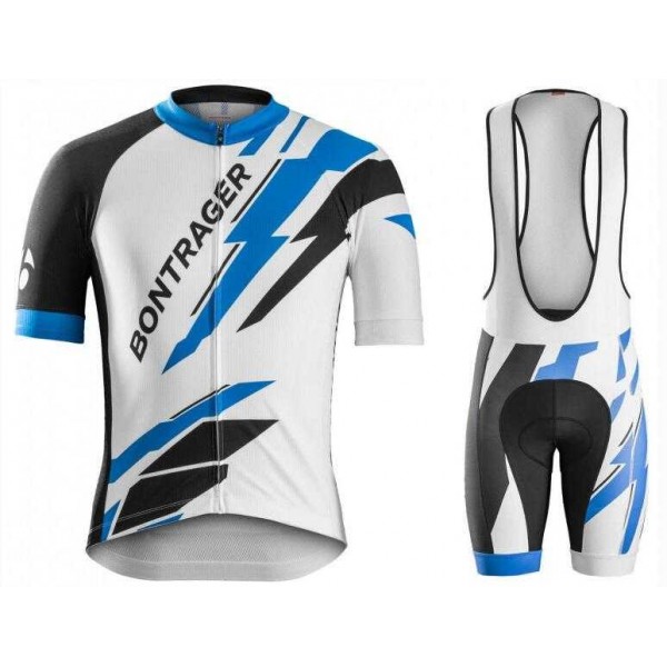 2016 Bontrager Fietskleding Set Fietsshirt Met Korte Mouwen+Korte Koersbroek Wit Blauw