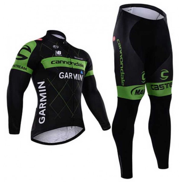 2015 Cannondale Garmin Wielerkleding Set Wielershirt Lange Mouw+Lange Fietsbroeken