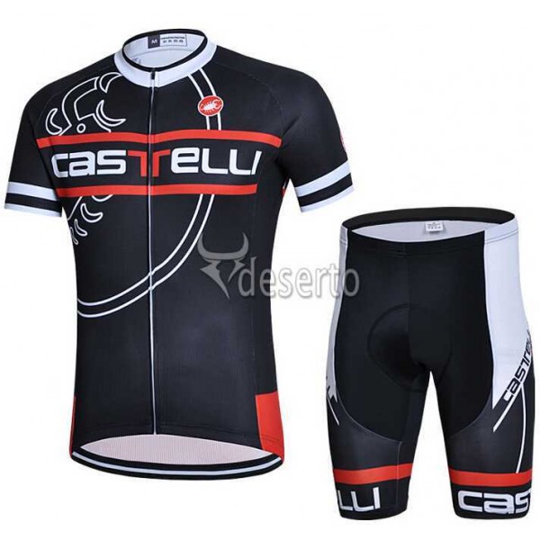 2015 Castelli Fietskleding Korte Mouw+Fiets Broek Zwart