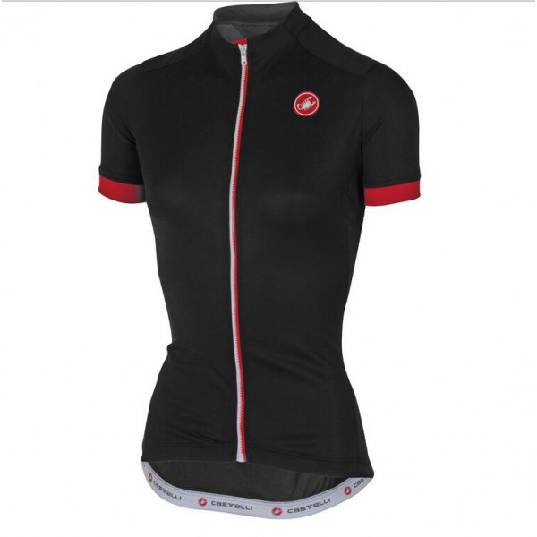 2016 Castelli Vrouwen Anima Wielershirt Korte Mouw Zwart Rood