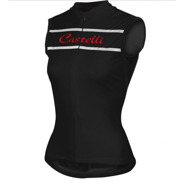 2016 Castelli Vrouwen Promessa Wielershirts Mouwloos Zwart