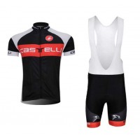 Castelli Fietskleding Set Fietsshirt Met Korte Mouwen+Korte Koersbroek Zwart Rood Castelli Fietskleding Set Fietsshirt Met Korte Mouwen+Korte Koersbroek Zwart Rood