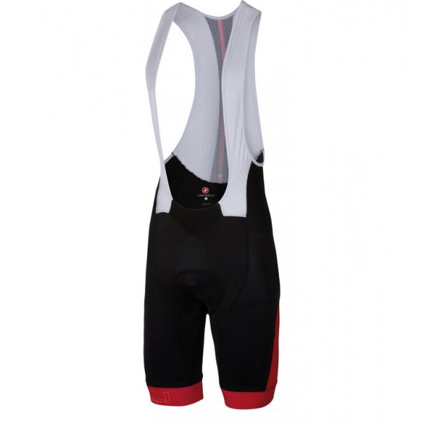 2016 Castelli Velocissimo Korte Fietsbroeken Bib Rood Zwart