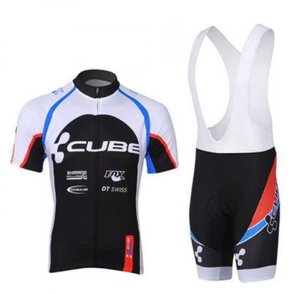 2013 Cube Fietskleding Set Fietsshirt Met Korte Mouwen+Korte Koersbroek Wit Zwart