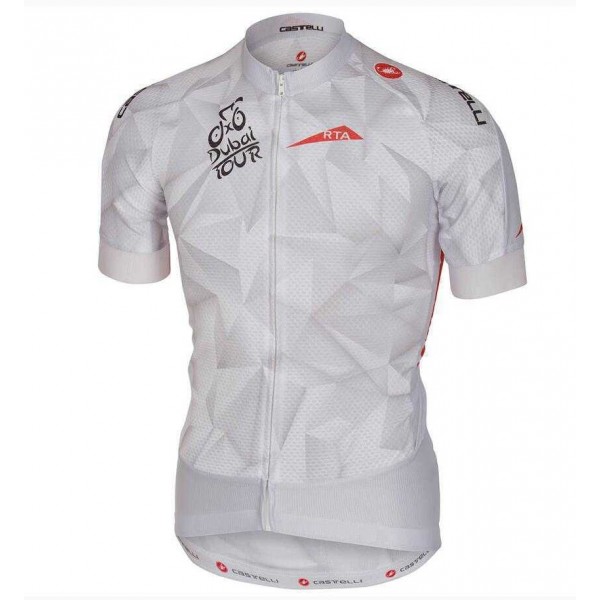 2015 Dubai Tour Wielershirt Met Korte Mouwen Blauw