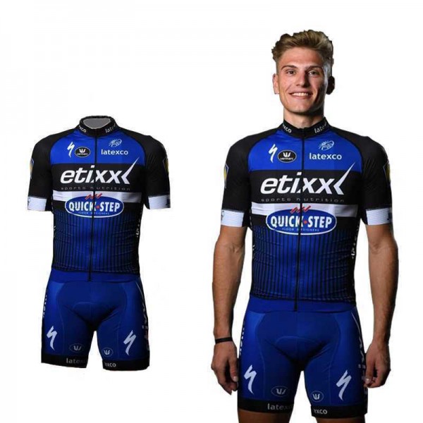 2016 Etixx-Quick Step Fietskleding Set Courte+Cuissard Blauw