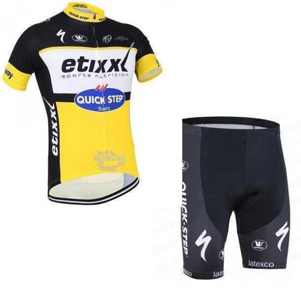 2016 Etixx-Quick Step Fietskleding Wielershirt Korte+Korte Fietsbroeken Geel Zwart