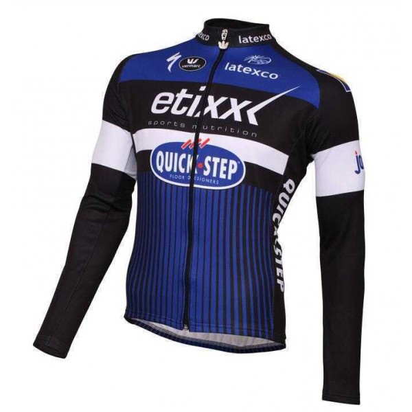 2016 Etixx-Quick Step Wielerkleding Wielershirt Lange Mouw Vliezen Zwart Blauw