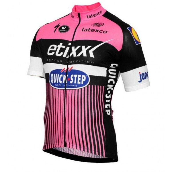 2016 Etixx Quick Step Wielershirt Met Korte Mouwen Roze