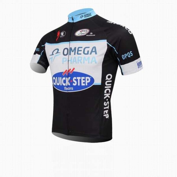 2014 Omega Pharma Quick Step Wielershirt Met Korte Mouwen Zwart