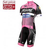 2016 Etixx Quick Step Fietskleding Set Fietsshirt Met Korte Mouwen+Korte Koersbroek Roze 2016 Etixx Quick Step Fietskleding Set Fietsshirt Met Korte Mouwen+Korte Koersbroek Roze