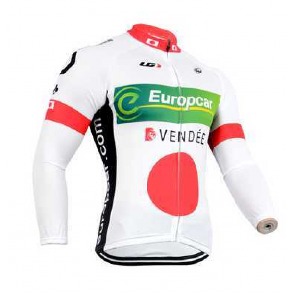 Europcar 2014 Wielershirt Lange Mouw Zwart Wit Rood Groen